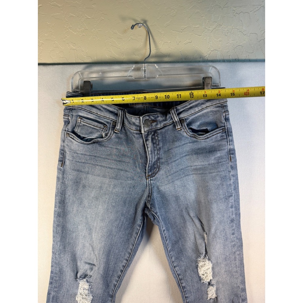 Kut From The Kloth Reese Ankle Straight Leg Distressed Jeans Light Wash Size 10 - Picture 7 of 10